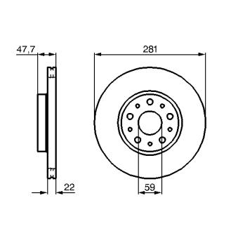 Jeu de 2 disques de frein arrière BOSCH 0 986 479 100