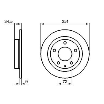 Jeu de 2 disques de frein arrière BOSCH 0 986 479 208