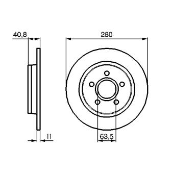 Jeu de 2 disques de frein arrière BOSCH OEM 30769113