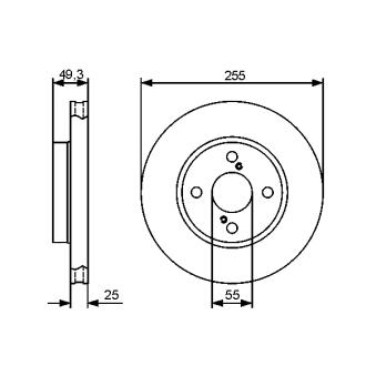 Jeu de 2 disques de frein avant BOSCH OEM 4351202070