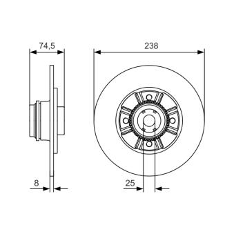 Jeu de 2 disques de frein arrière BOSCH 0 986 479 A48