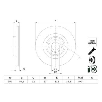 Jeu de 2 disques de frein avant BOSCH [0 986 479 E99]