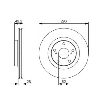 Jeu de 2 disques de frein avant BOSCH OEM 4351206090 Jeu de 2 disques de frein avant BOSCH OEM 4351206090