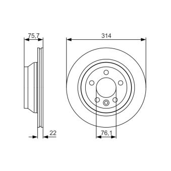 Jeu de 2 disques de frein avant BOSCH OEM 7L6615601E
