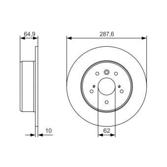 Jeu de 2 disques de frein arrière BOSCH 0 986 479 T69