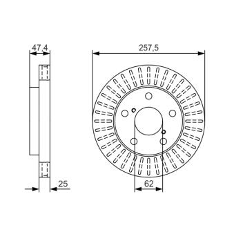 Jeu de 2 disques de frein avant BOSCH OEM 4351217050