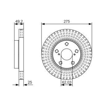 Jeu de 2 disques de frein avant BOSCH OEM 4351204051