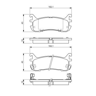 Jeu de 4 plaquettes de frein arrière BOSCH OEM 41060BM525