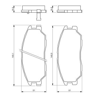 Jeu de 4 plaquettes de frein avant BOSCH OEM 4813A21100 Jeu de 4 plaquettes de frein avant BOSCH OEM 4813A21100