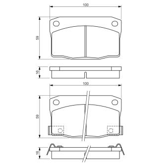 Jeu de 4 plaquettes de frein avant BOSCH OEM 1605791