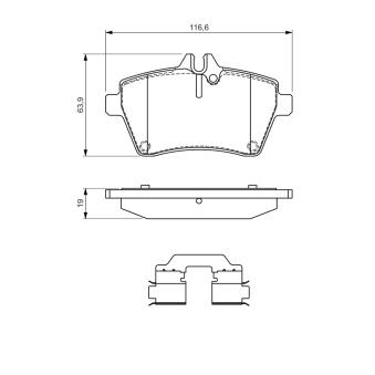 Jeu de 4 plaquettes de frein arrière BOSCH OEM 1694201820