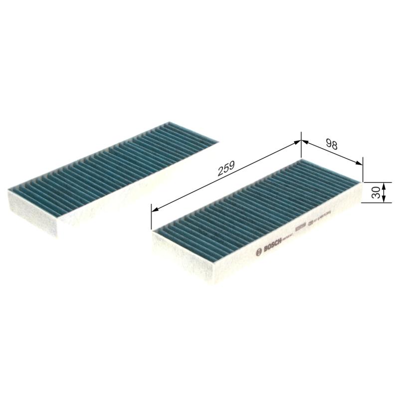 Filtre, air de l'habitacle BOSCH 0 986 628 547 - Visuel 1