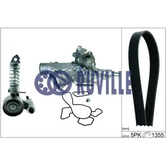 RUVILLE 55345803 - Pompe à eau+Jeu de courroie trapézoïdale à nervures