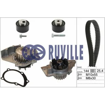 Pompe à eau + kit de courroie de distribution RUVILLE [55921731]