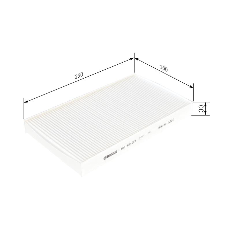 Filtre, air de l'habitacle BOSCH 1 987 432 003 - Visuel 1