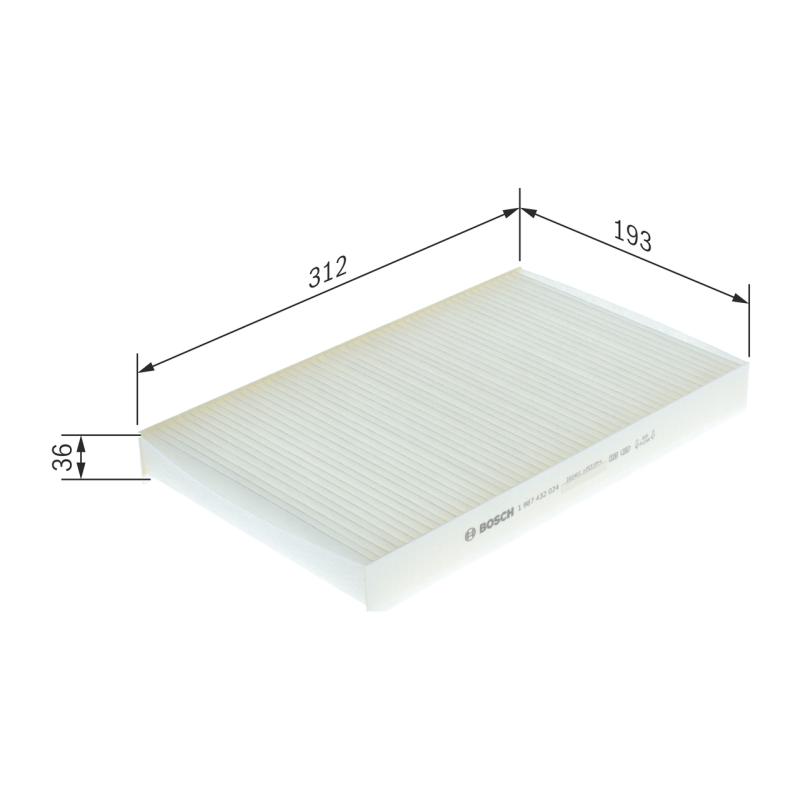 Filtre, air de l'habitacle BOSCH 1 987 432 024 - Visuel 1