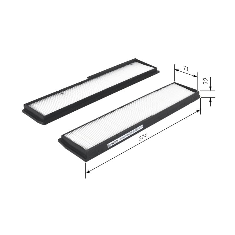 Filtre, air de l'habitacle BOSCH 1 987 432 051 - Visuel 1