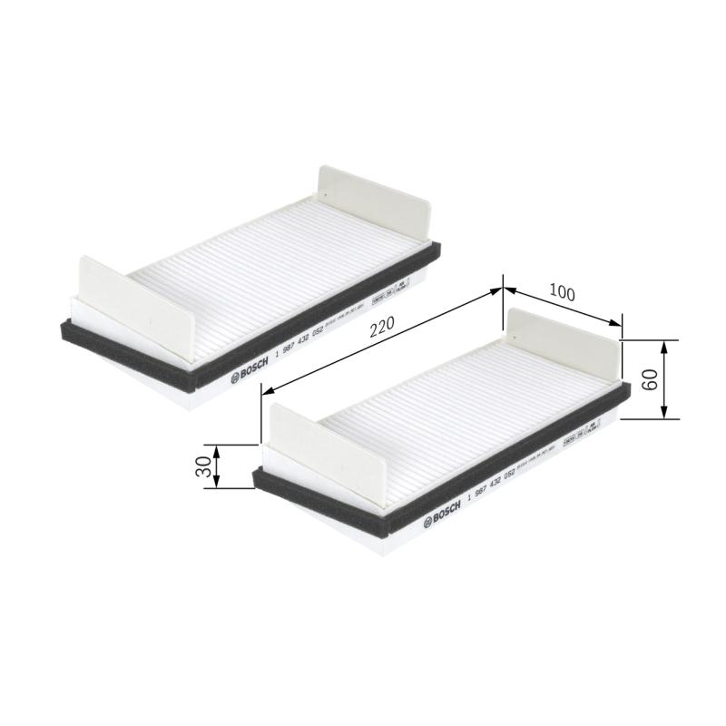 Filtre, air de l'habitacle BOSCH 1 987 432 052 - Visuel 1
