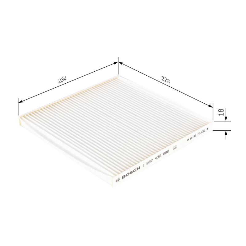 Filtre, air de l'habitacle BOSCH 1 987 432 090 - Visuel 1
