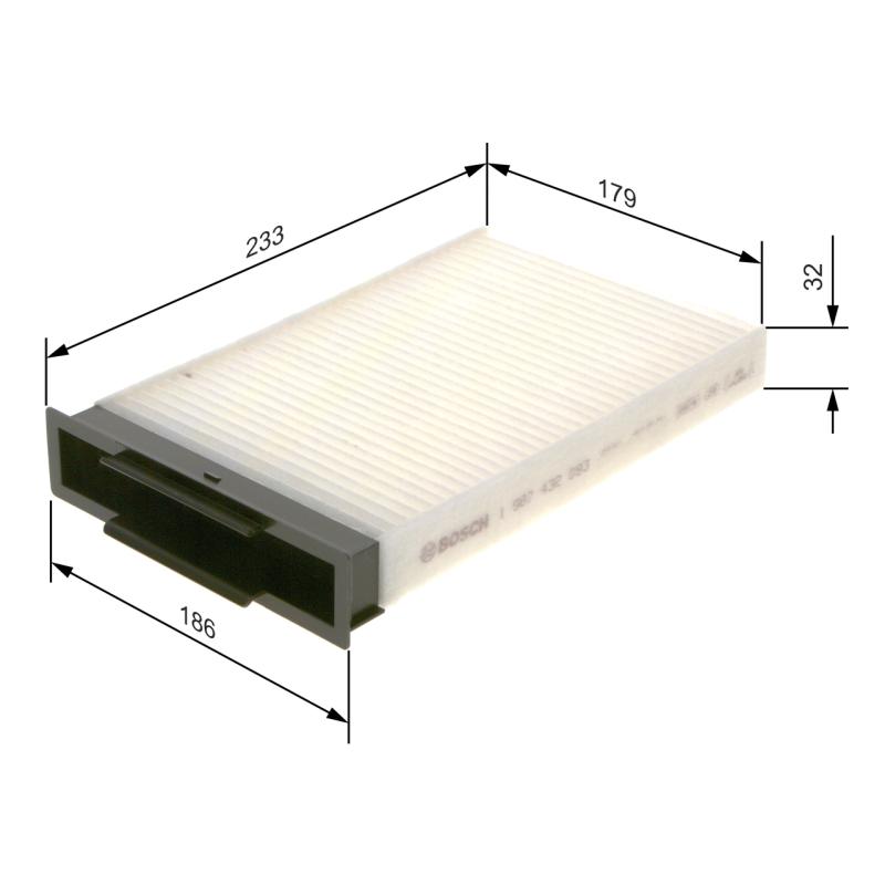Filtre, air de l'habitacle BOSCH 1 987 432 093 - Visuel 1