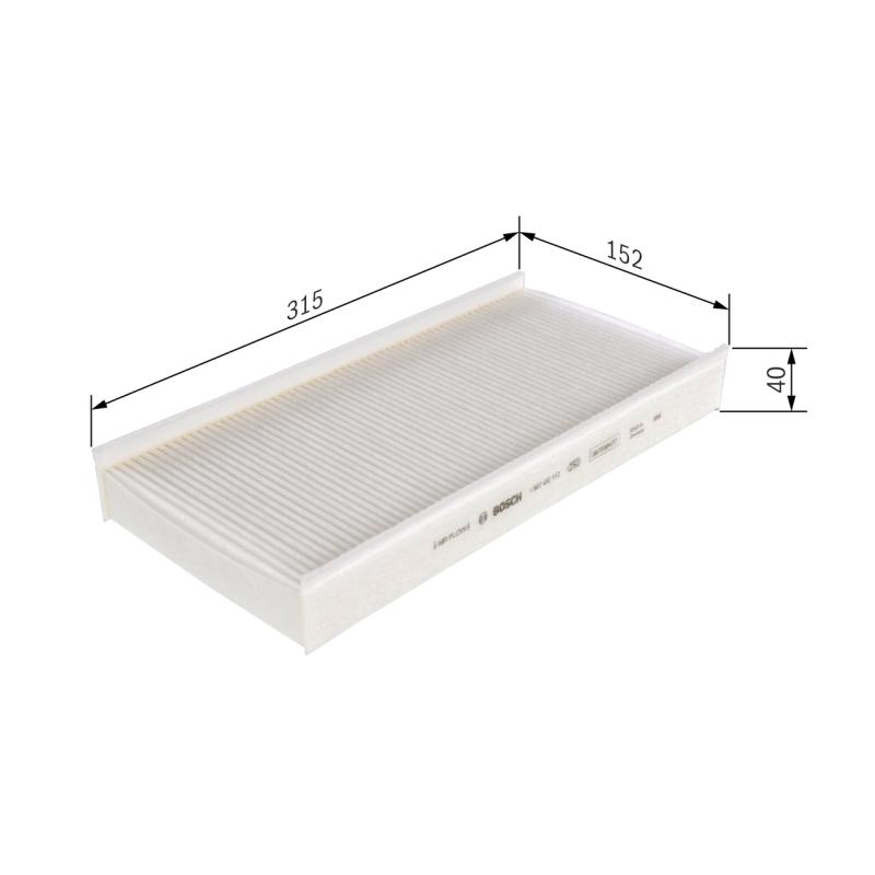 Filtre, air de l'habitacle BOSCH 1 987 432 112 - Visuel 1