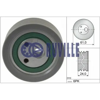RUVILLE 57209 - Poulie-tendeur, courroie trapézoïdale à nervures