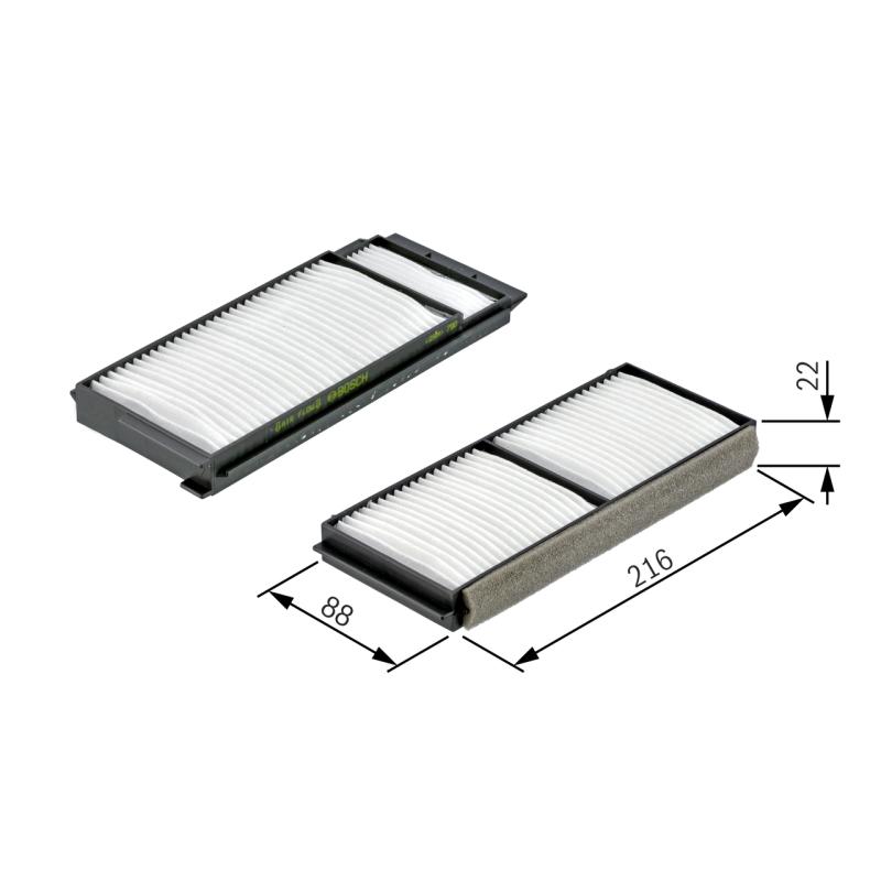 Filtre, air de l'habitacle BOSCH 1 987 432 163 - Visuel 1