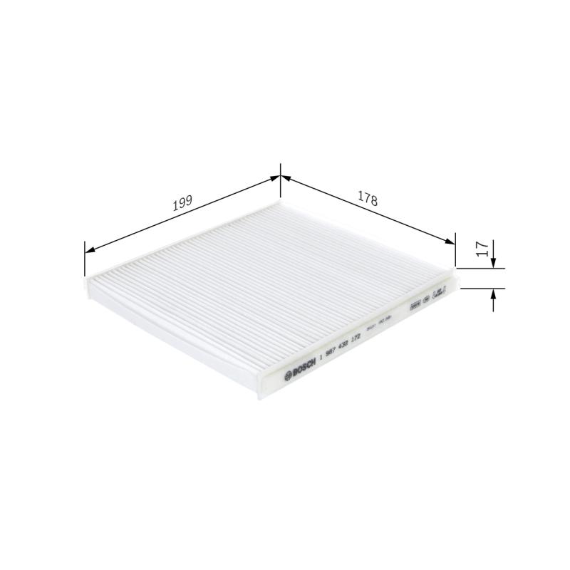 Filtre, air de l'habitacle BOSCH 1 987 432 172 - Visuel 1