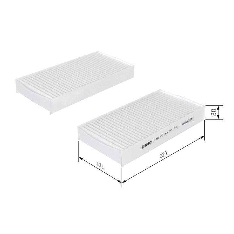 Filtre, air de l'habitacle BOSCH 1 987 432 220 - Visuel 1