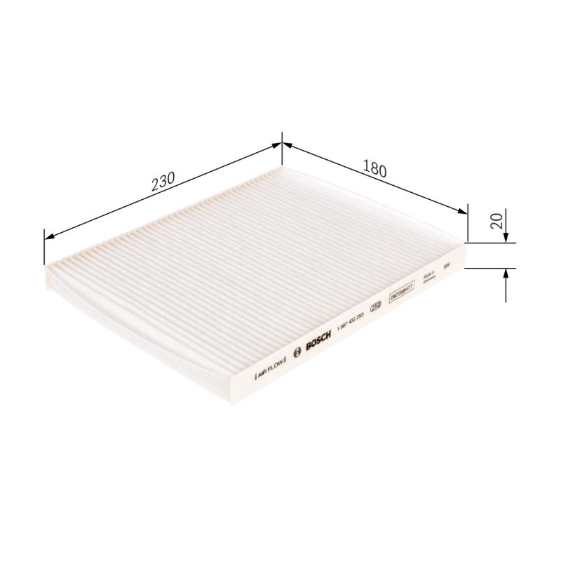 Filtre, air de l'habitacle BOSCH 1 987 432 253 - Visuel 1