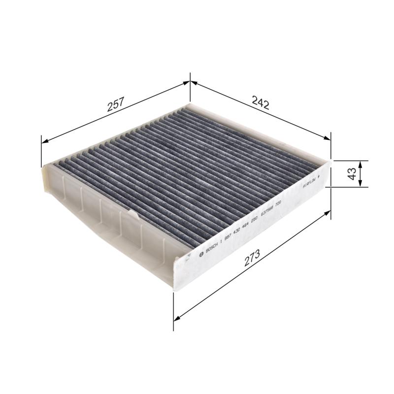 Filtre, air de l'habitacle BOSCH 1 987 432 464 - Visuel 1