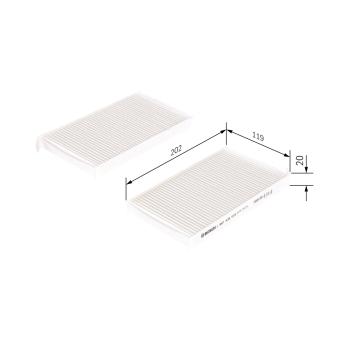 Filtre, air de l'habitacle BOSCH 1 987 435 015 pour HYUNDAI H-1 2.5 CRDi - 170cv