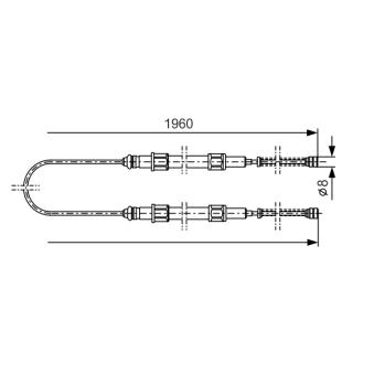 Tirette à câble, frein de stationnement BOSCH 1 987 477 002