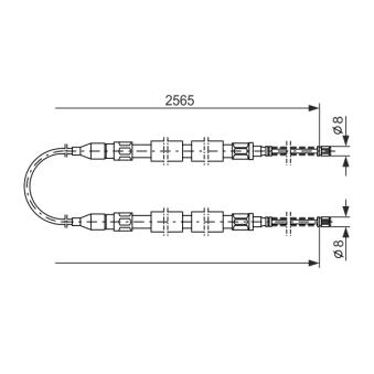 Tirette à câble, frein de stationnement BOSCH 1 987 477 041