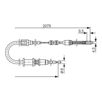 Tirette à câble, frein de stationnement BOSCH OEM 522620
