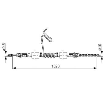 Tirette à câble, frein de stationnement BOSCH OEM 4331046