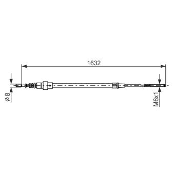 Tirette à câble, frein de stationnement BOSCH OEM 6K0609721F
