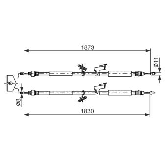 Tirette à câble, frein de stationnement BOSCH OEM 1416442