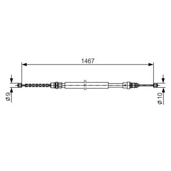 Tirette à câble, frein de stationnement BOSCH 1 987 477 332