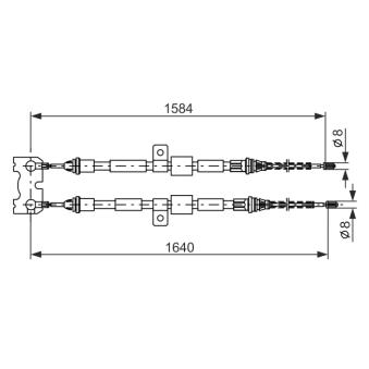 Tirette à câble, frein de stationnement BOSCH OEM 1018642