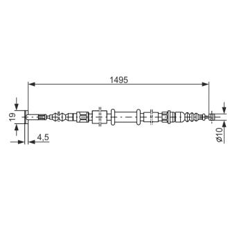 Tirette à câble, frein de stationnement BOSCH OEM 7615343