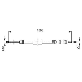 Tirette à câble, frein de stationnement BOSCH 1 987 477 450