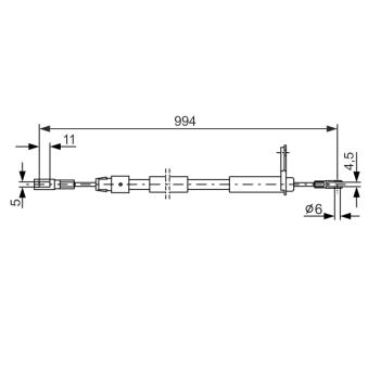 Tirette à câble, frein de stationnement BOSCH [1 987 477 629]