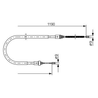 Tirette à câble, frein de stationnement BOSCH OEM 7700841026