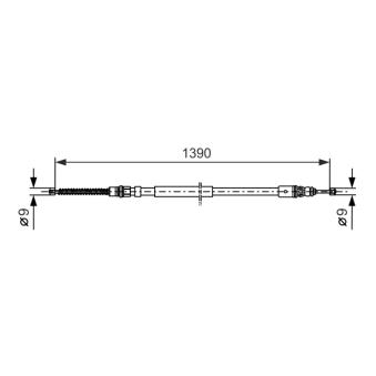 Tirette à câble, frein de stationnement BOSCH OEM 9108247