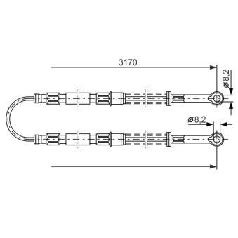 Tirette à câble, frein de stationnement BOSCH 1 987 477 792