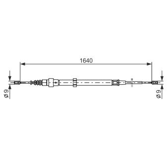 Tirette à câble, frein de stationnement BOSCH OEM 6Q0609721G