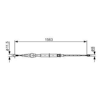 Tirette à câble, frein de stationnement BOSCH OEM 1T0609721D