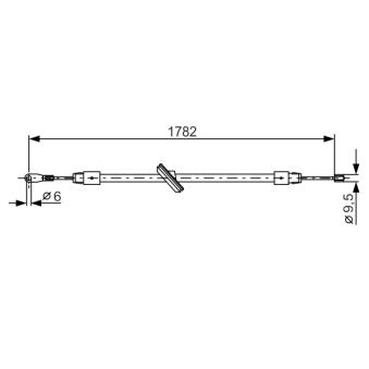 Tirette à câble, frein de stationnement BOSCH OEM 1634200285