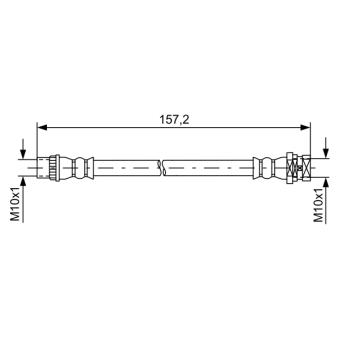 Flexible de frein BOSCH 1 987 481 624 pour PORSCHE 944 1.6 16V Hi-Flex - 110cv